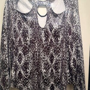 Rouge! Black and White Snakeskin Blouse